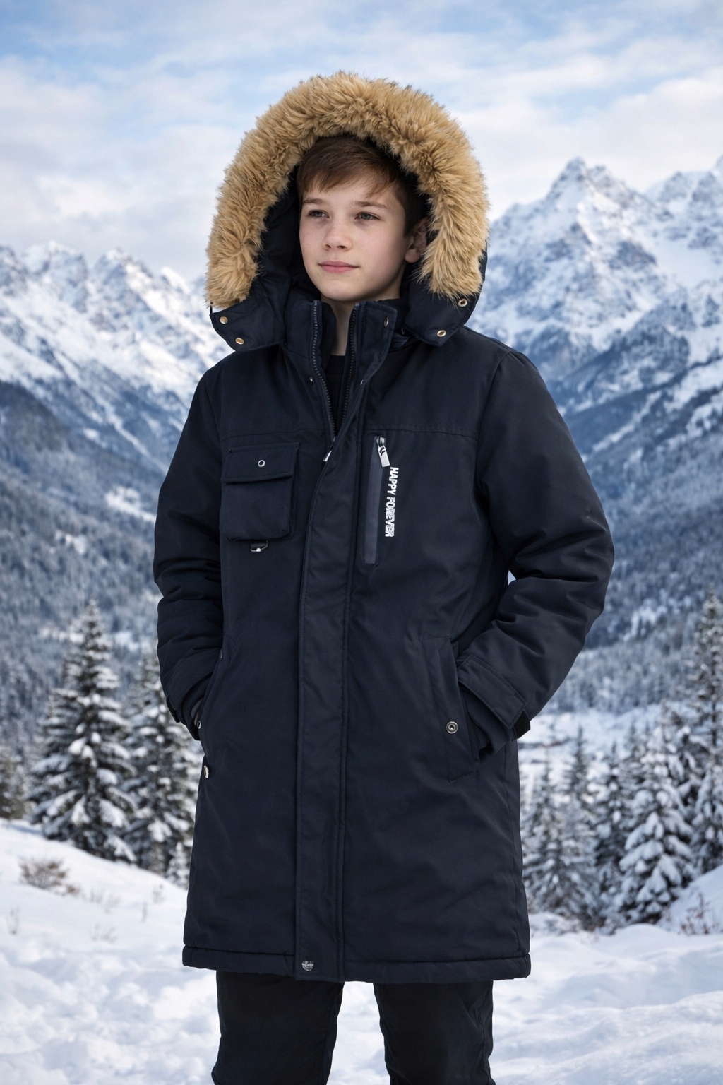 Zimowa Kurtka Parka Young 140/146cm wzrostu
