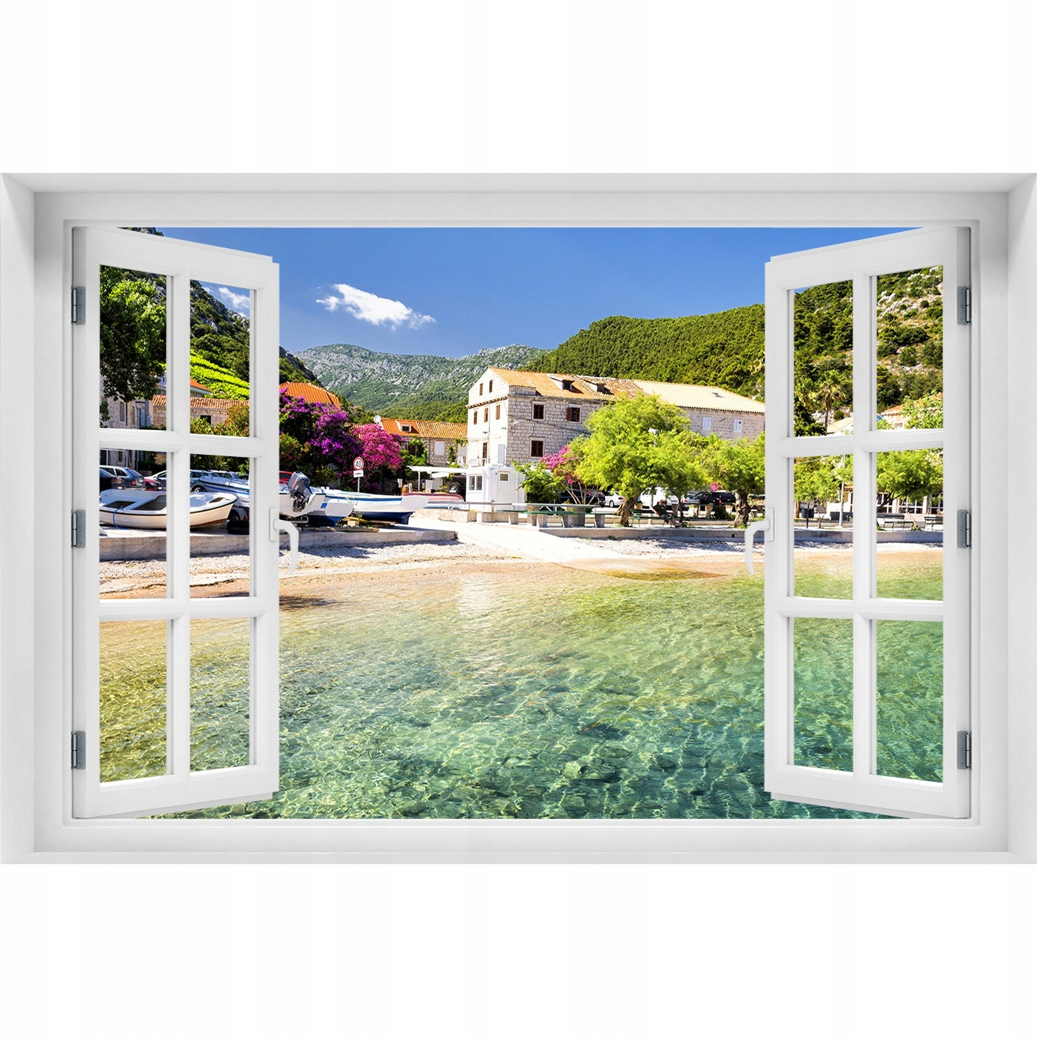 

Naklejka Fototapeta Okno Dalmacja Chorwacja 120x80