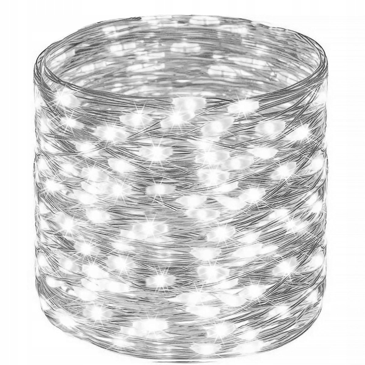

Lampki Druciki Prąd 200LED Zimny Biały 20m Tryby