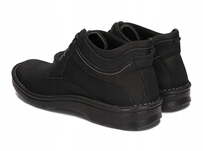 TRZEWIKI PÓŁBUTY MĘSKIE SKÓRA WELUR 252 CZARNY 43 Rozmiar 43