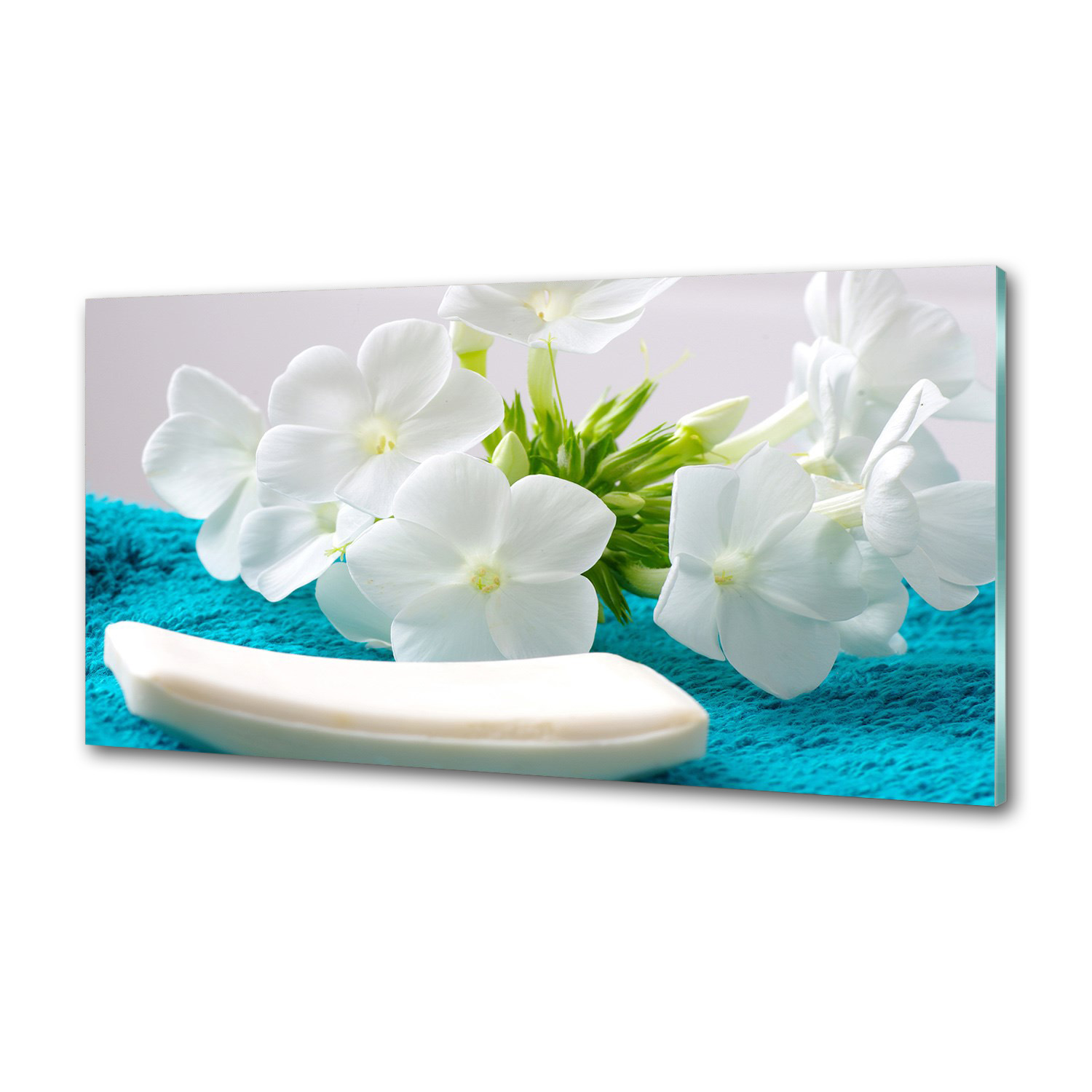 Panel do kuchyne Biele kvety kúpeľov 100x50 cm Lepidlo