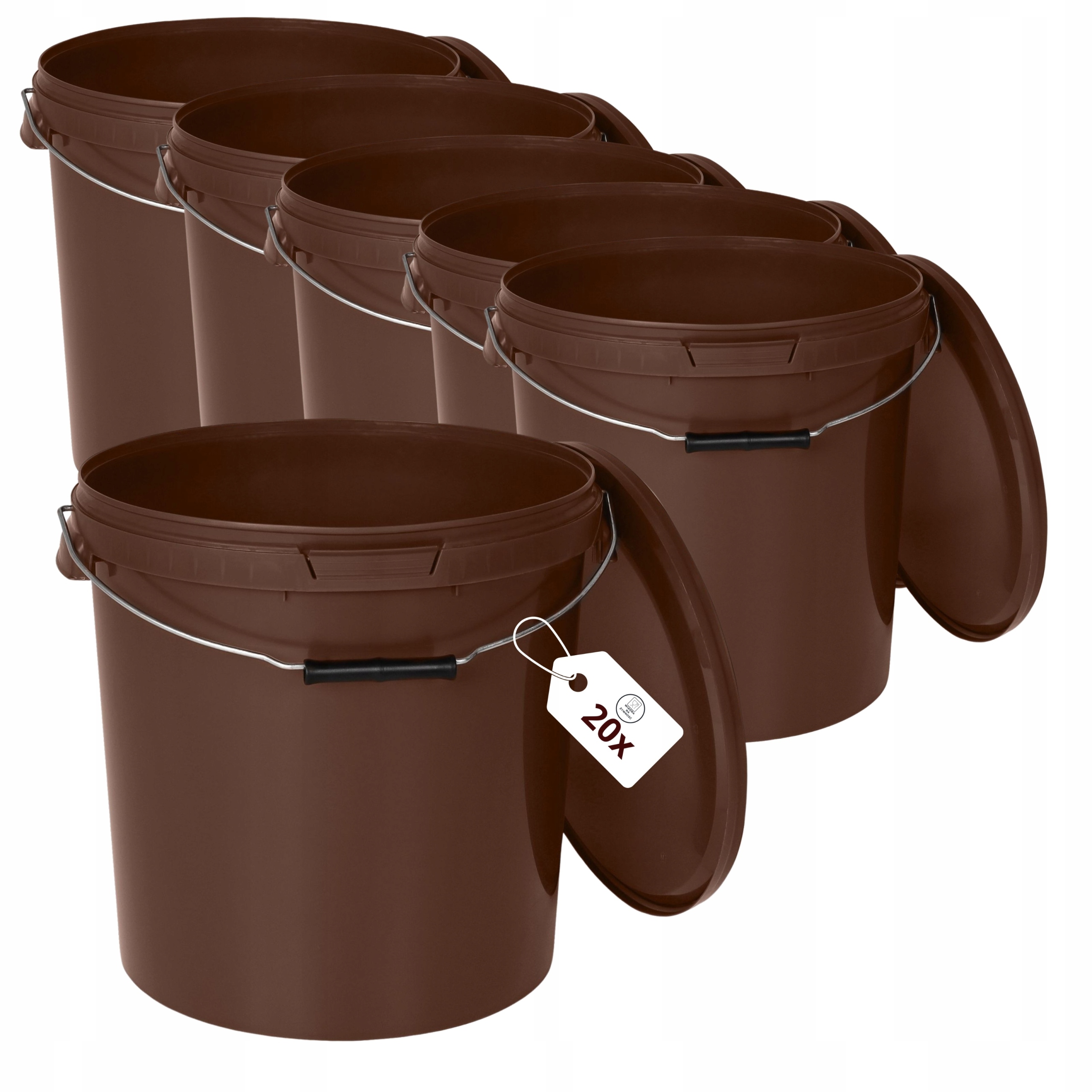 Vedro 20 x 20 l na výšku, hnedé s vekom