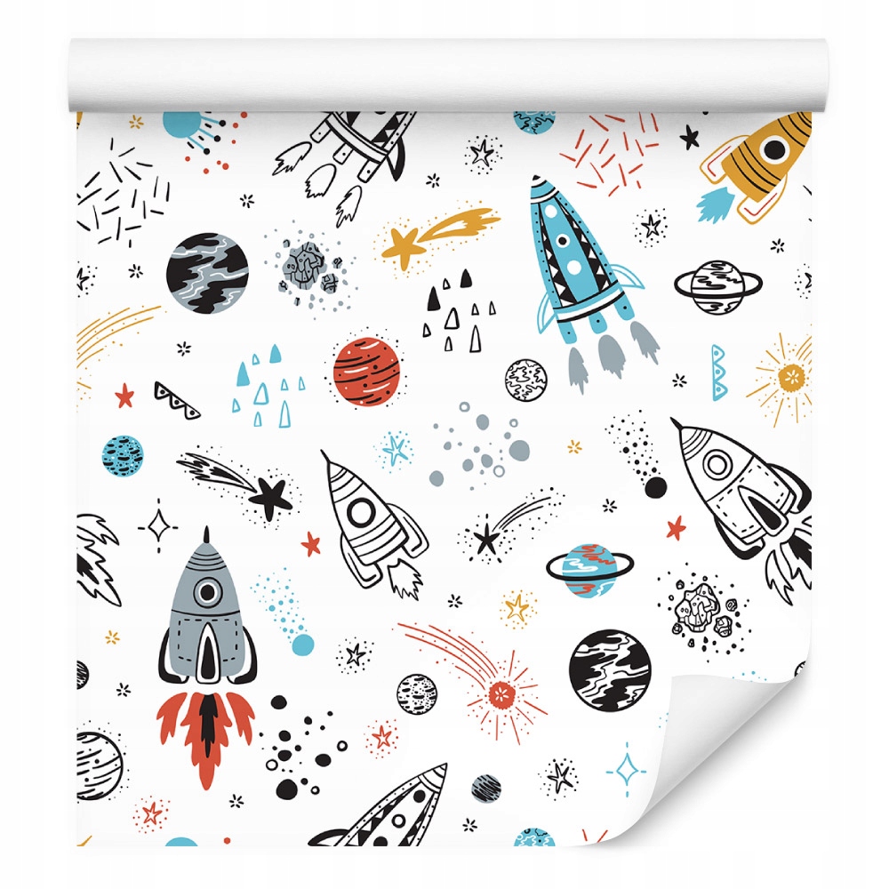 

Tapeta Dla Dzieci Kosmos Rakiety Planety Gwiazdy