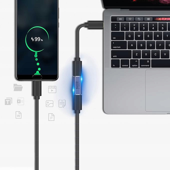 ADAPTER PRZEJŚCIÓWKA ŁĄCZNIK PROSTY ŻEŃSKI USB-C - USB-C 40GBPS USB 4 V5 Kod producenta ADAP-TYPE-C-STSR-ST