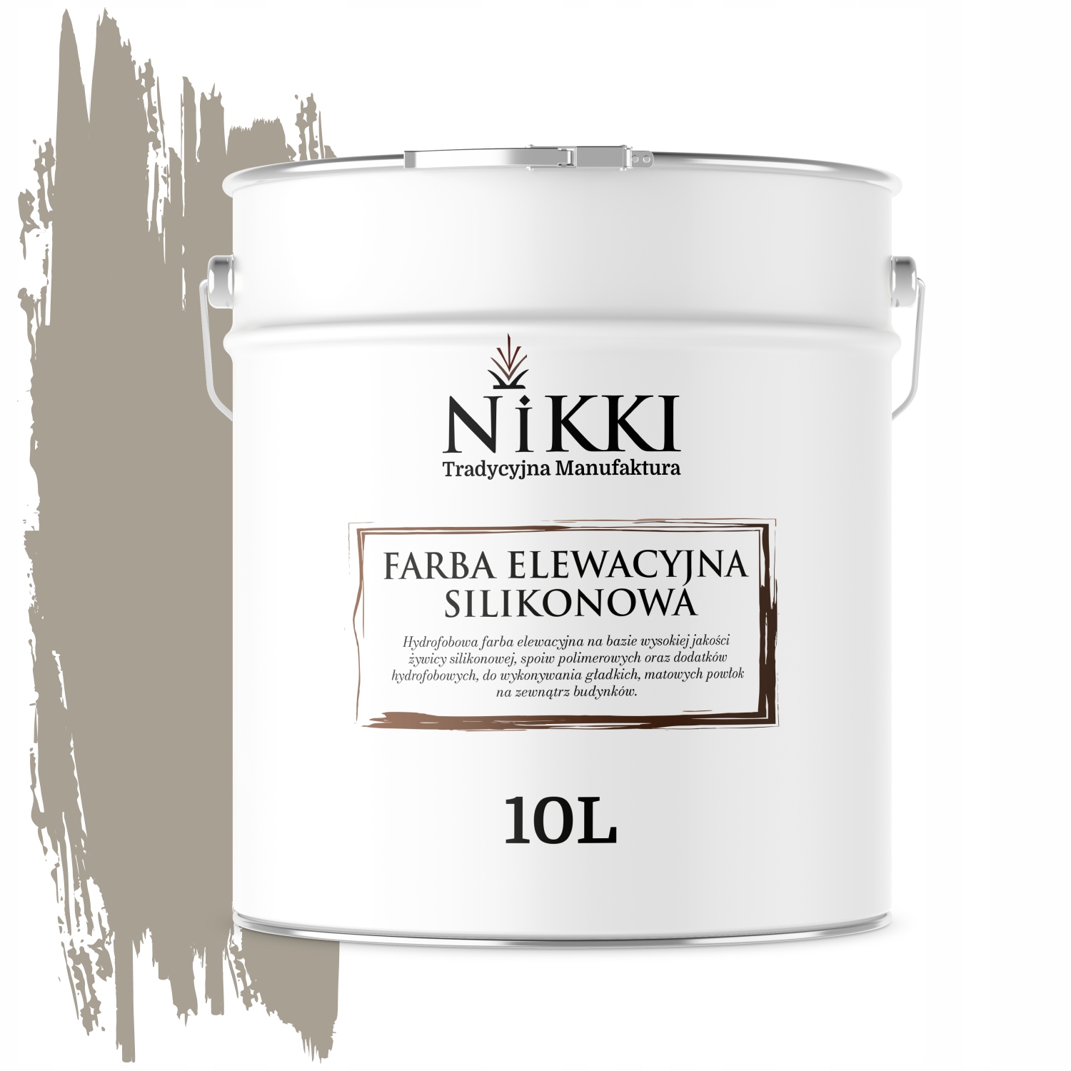 Vonkajšia Fasádna Silikónová Fasádna Farba 10 L Šedá Teplá F293 Uv