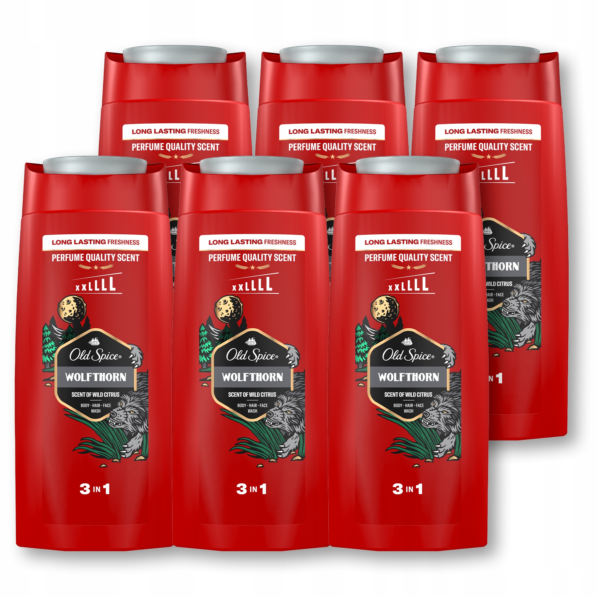 Sprchový gel a šampon Old Spice Wolfthorn pro muže 6x675 ml