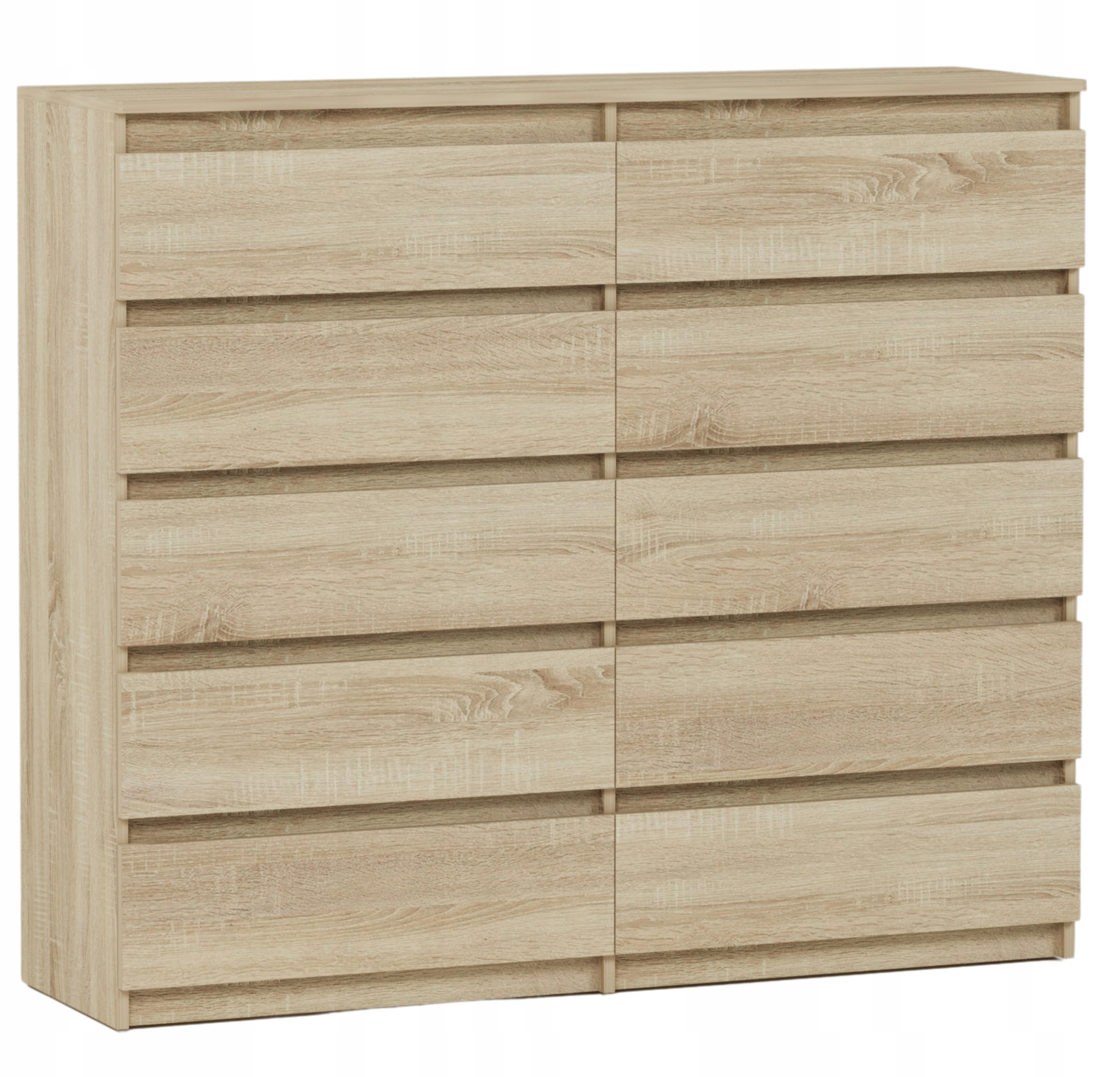 Nowoczesna Komoda 160CM Szafka 10 Szuflad Sonoma