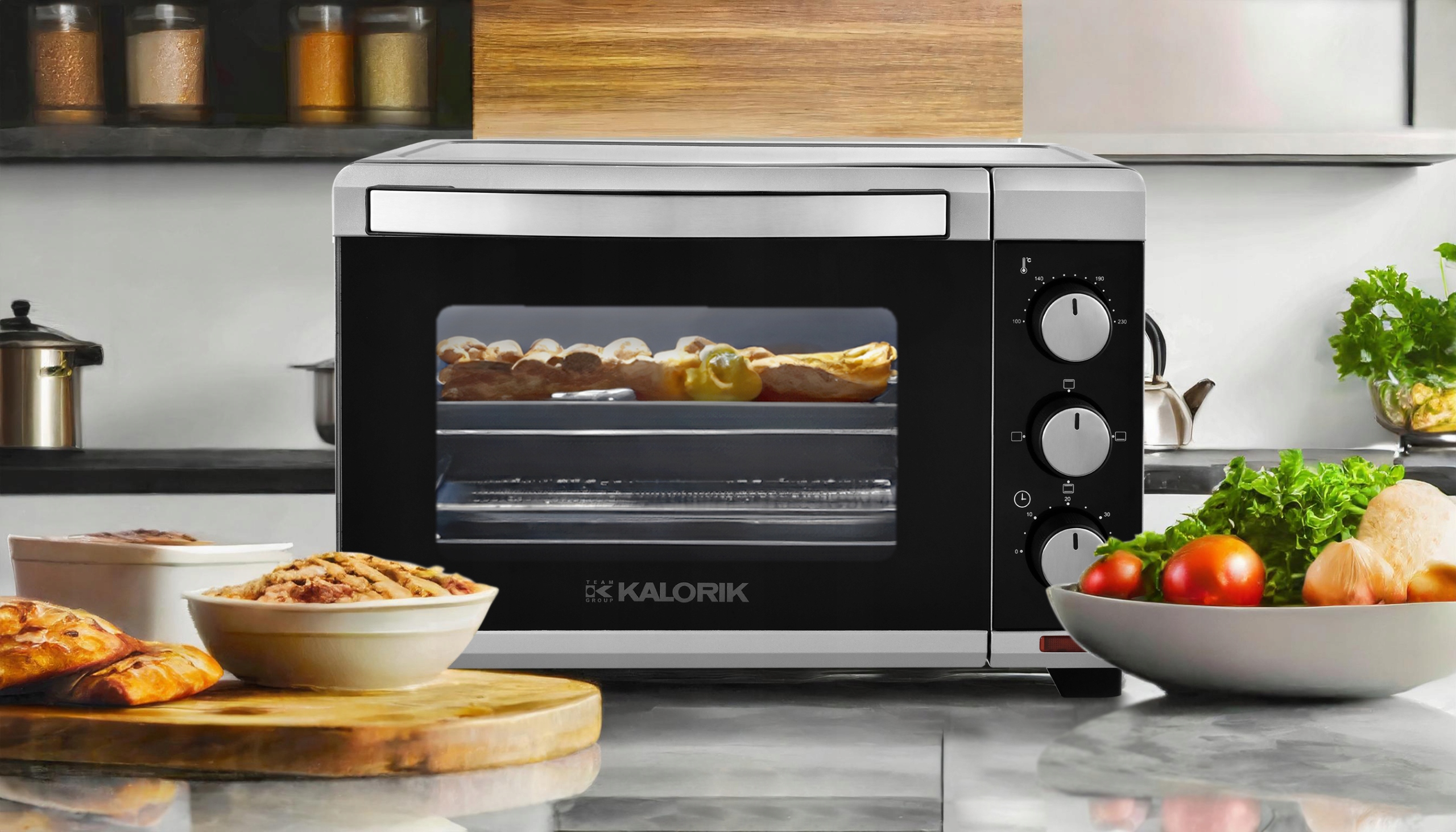 Mini PIEKARNIK Elektryczny 20L 1280W TIMER GRILL Stay-on PODWÓJNA SZYBA Pojemność 20 l