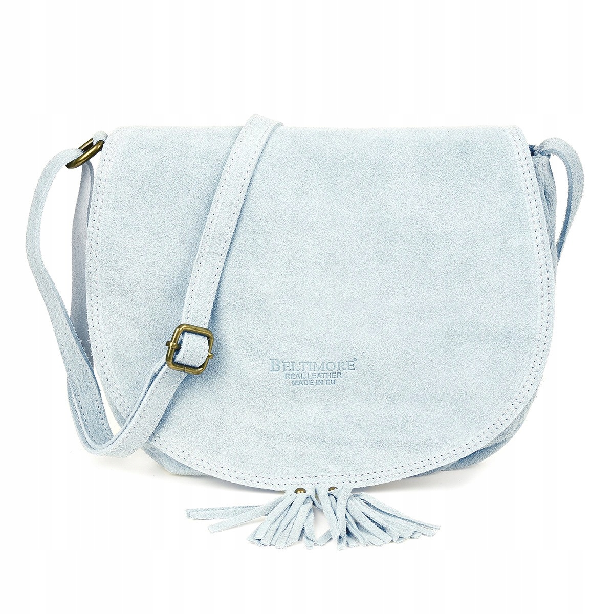 Modrá kabelka podkova kabelka přes rameno dámská italská kůže měkká B66