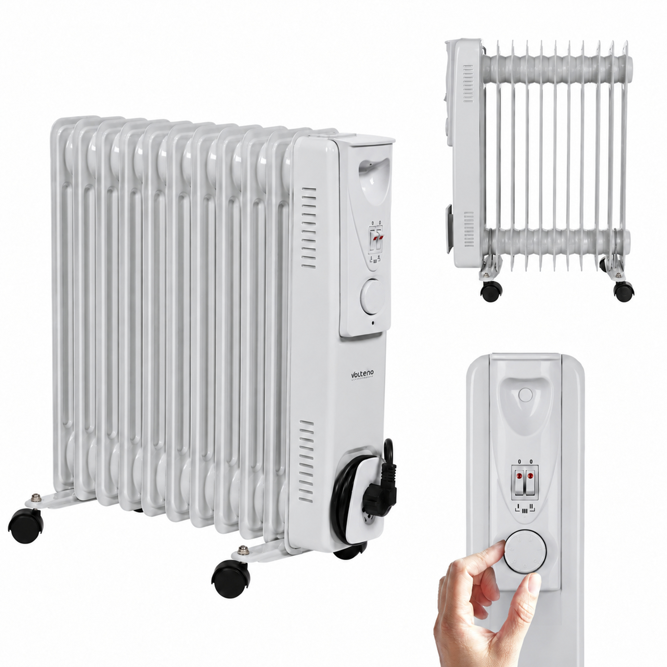 Elektrický Ohřívač 2500 W Olejový 11 Žeber Termostat Žebrový Oleják