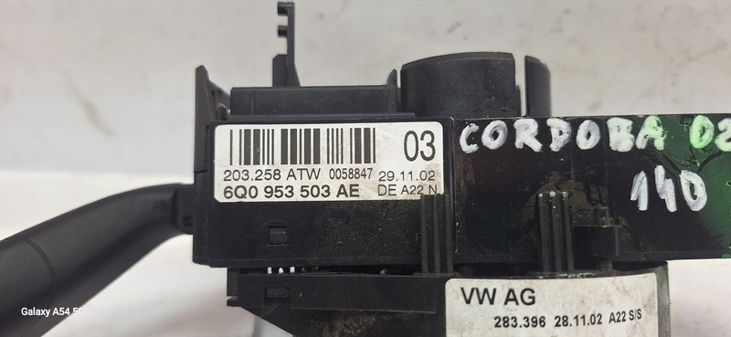 DEVIO LUCI TERGICRISTALLO TERGI SEAT CORDOBA 02- 6Q0953503AE