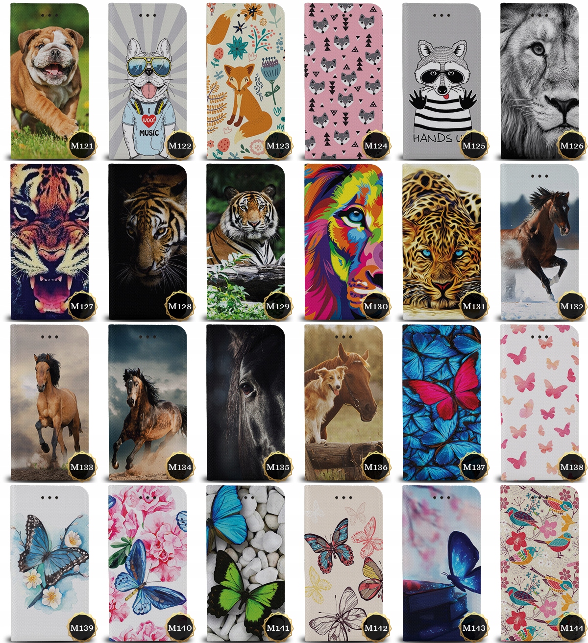 Etui do Xiaomi Redmi 12C Case + Szkło WZORY Typ etui z klapką