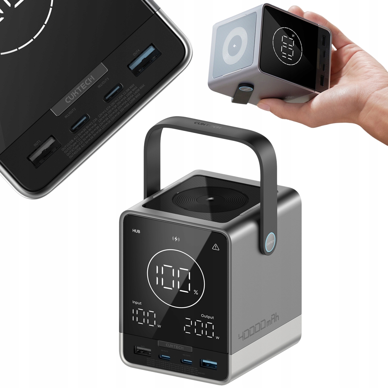 Rychlá Powerbanka 300W 40000MAH 2x Usb-c 2x Usb-a Bezdrátové Nabíjení