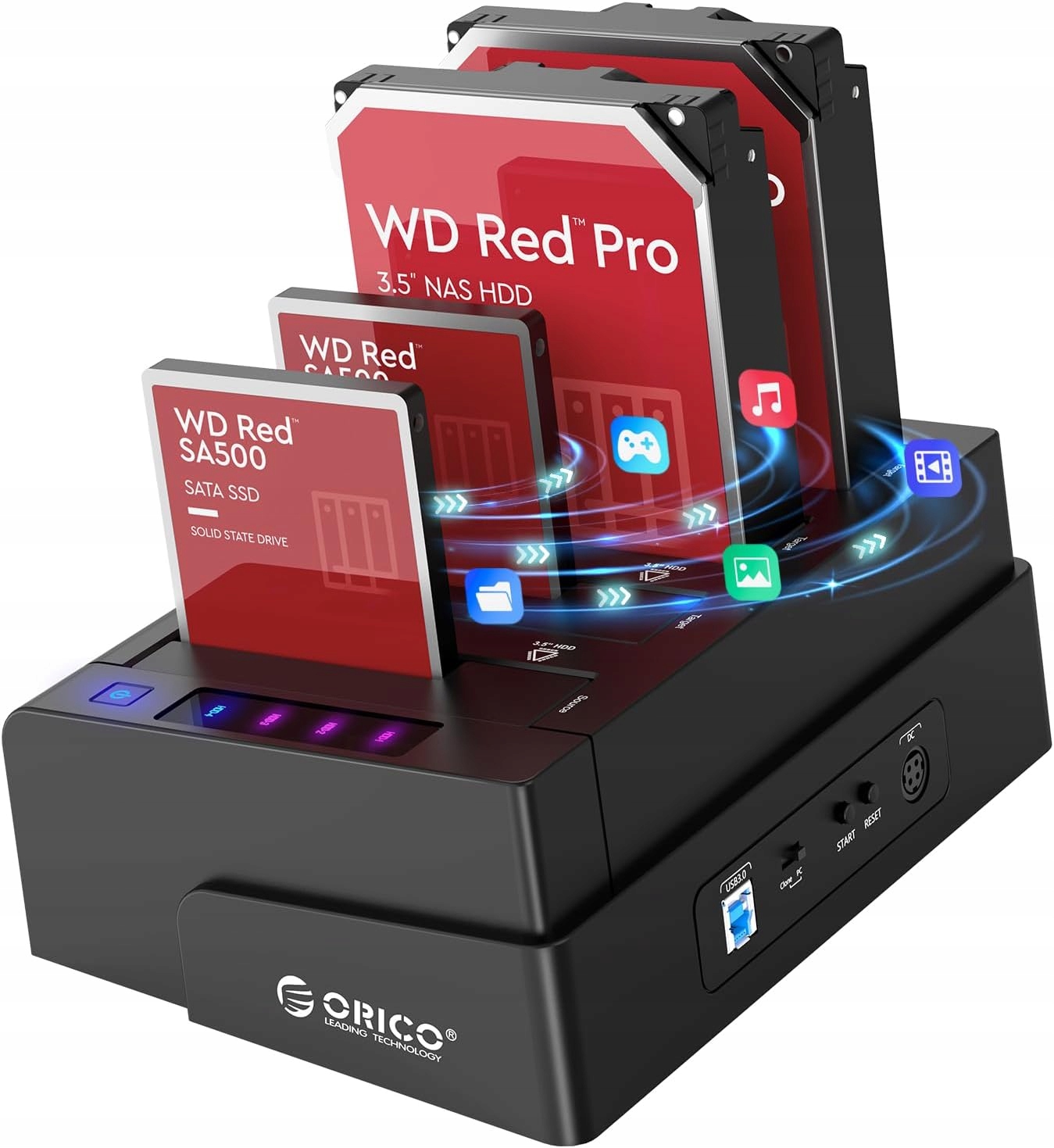 Orico Stacja do dysków twardych Usb 3.0 do Sata offline klon 4 gniazda