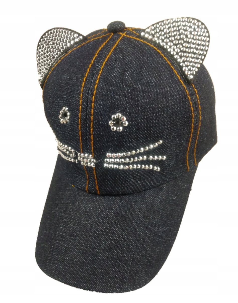 

Czapka Z Daszkiem Uszy Kota Regulowana Jeans