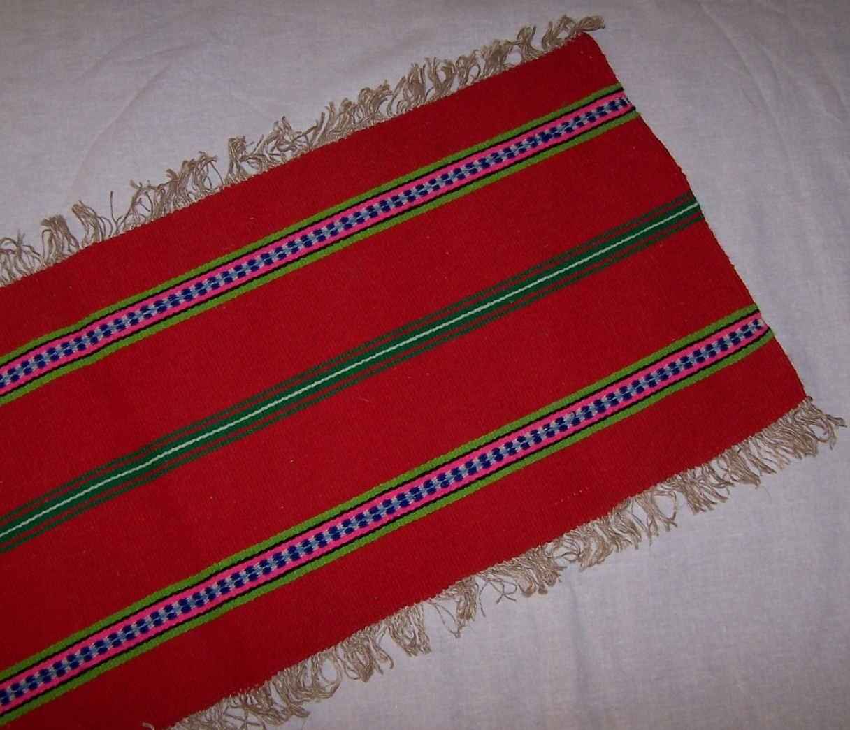 PIĘKNY WEŁNIANIY PASIAK. 1955 R, WRZECIONO, PRZEDBORZE. KILIM, BIEŻNIK BCM