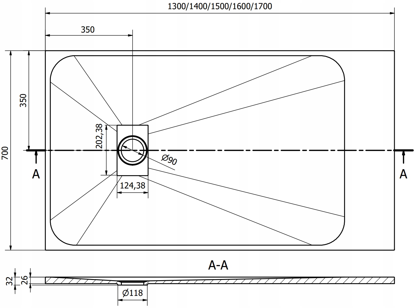 MEXEN HUGO BRODZIK PROSTOKĄTNY SMC 160x70 BIAŁY Linia Hugo
