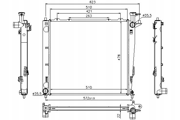 РАДІАТОР ДВИГУНА НІСЕНІТНИЦЯ53102p10053102p160