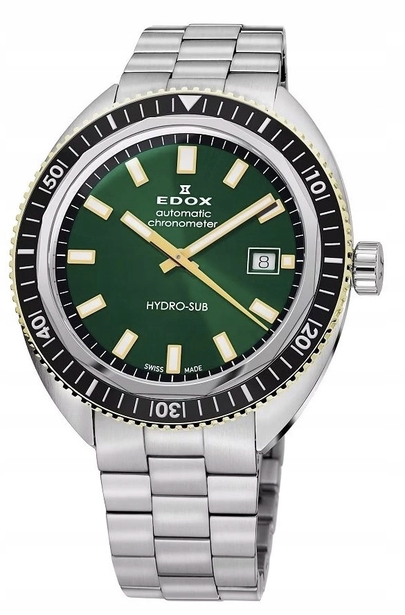 Pánské Hodinky Edox 80128 357JNM VID Hydro-sub Stříbrné 300M Potápěč Datumovka