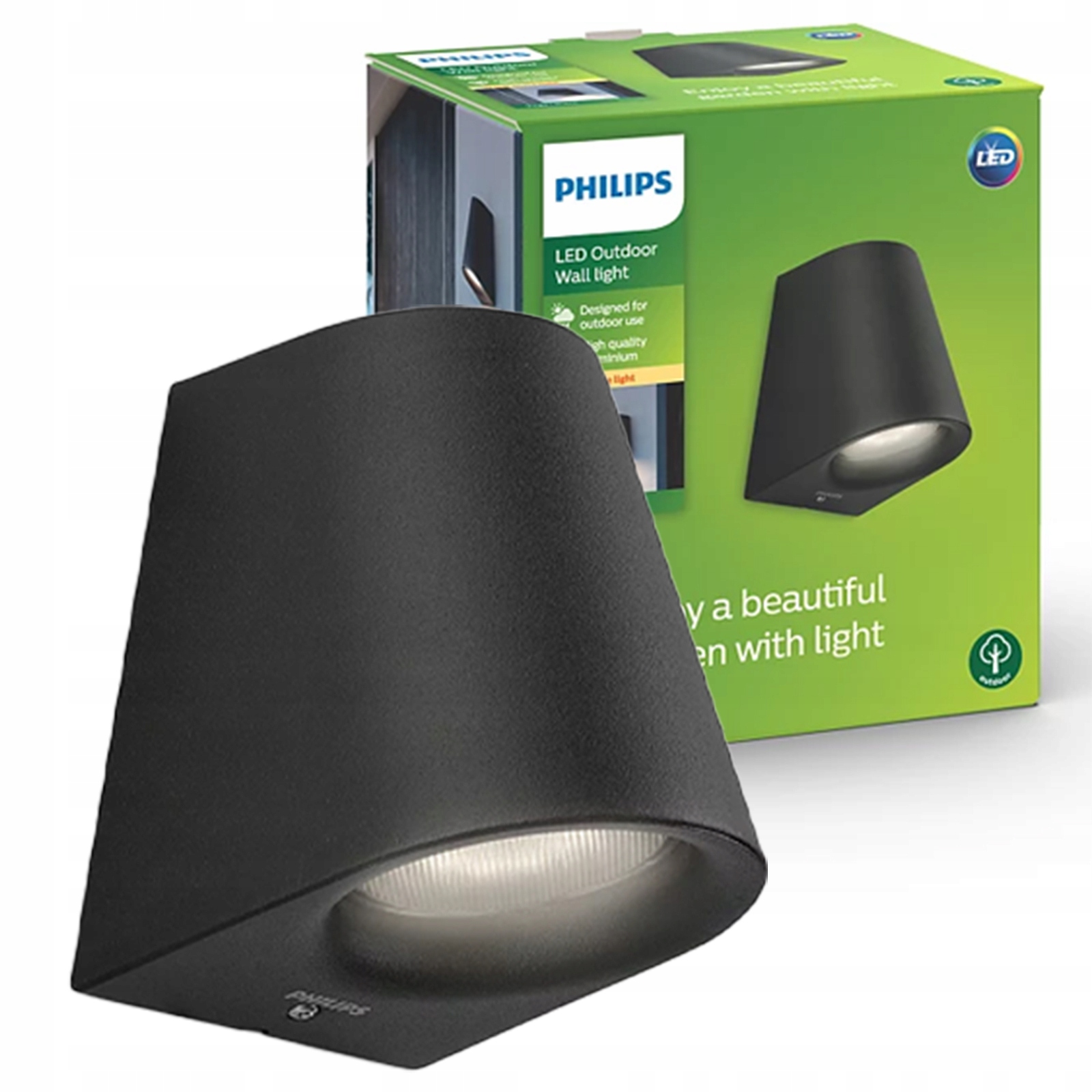 Zahradní Led lampa Fasádní nástěnné svítidlo Virga 3W 2700K IP44 Černá Philips