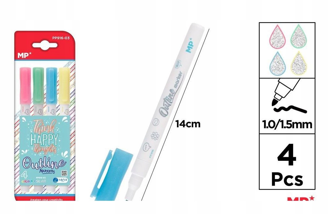 DŁUGOPIS Z PODWÓJNĄ LINIĄ 4 KOLORY