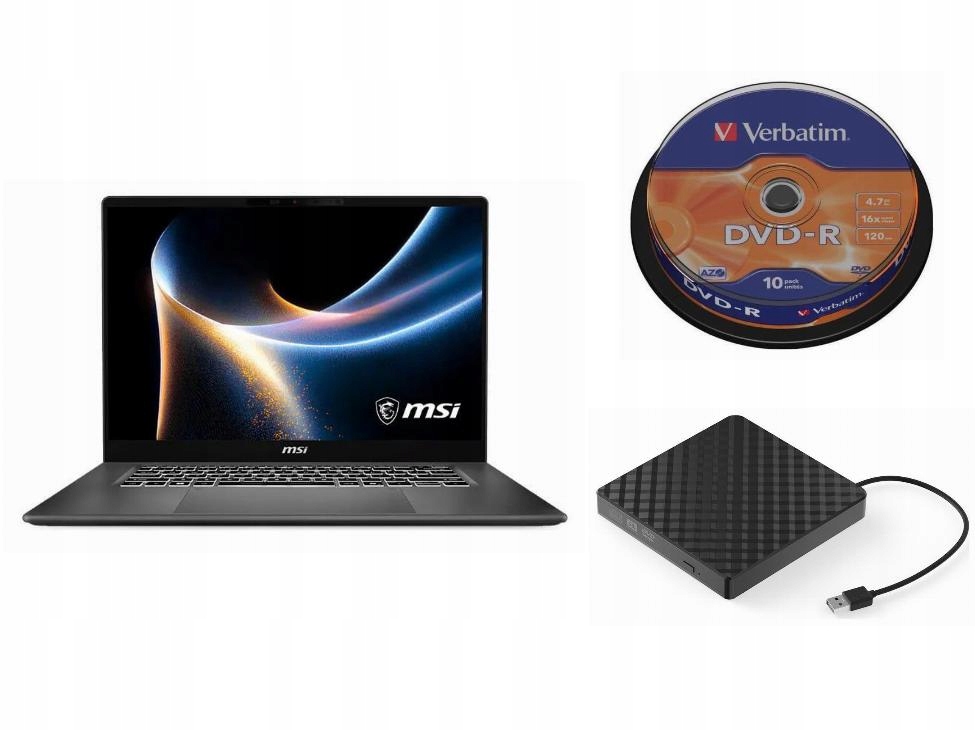 Laptop Msi Windows 11 Pro Intel Core Ultra 7 Zewnętrzny Napęd DVD 10
