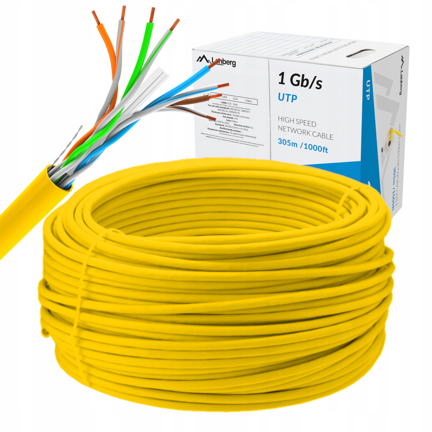 Kabel Sieciowy Kat Cat Lcu 6 Przewód Skrętka Cca Utp Lan RJ45 100M Lanberg