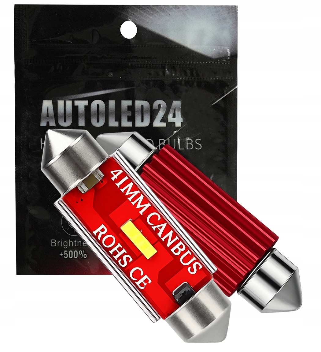 Żarówka Power Led 24V Rurka 41mm Red Tir Canbus Retrify Automotive