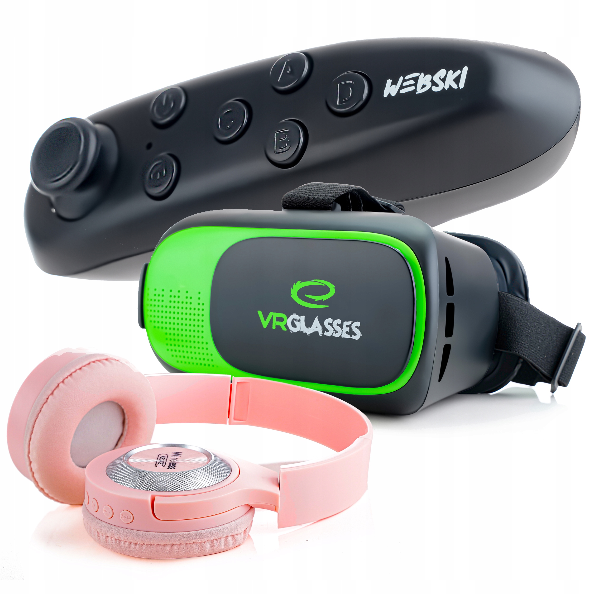 GOGLE OKULARY 3D VR DO TELEFONU Z KONTROLEREM BT