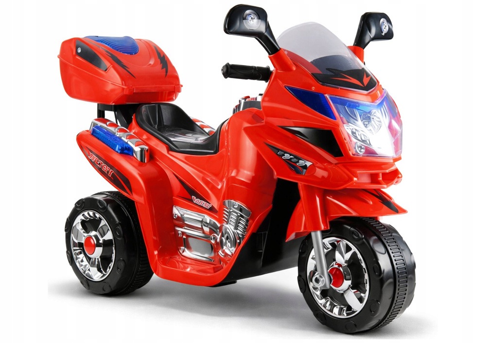 Motorek na akumulator HC8051 6V Czerwony z Led i panelem muzycznym