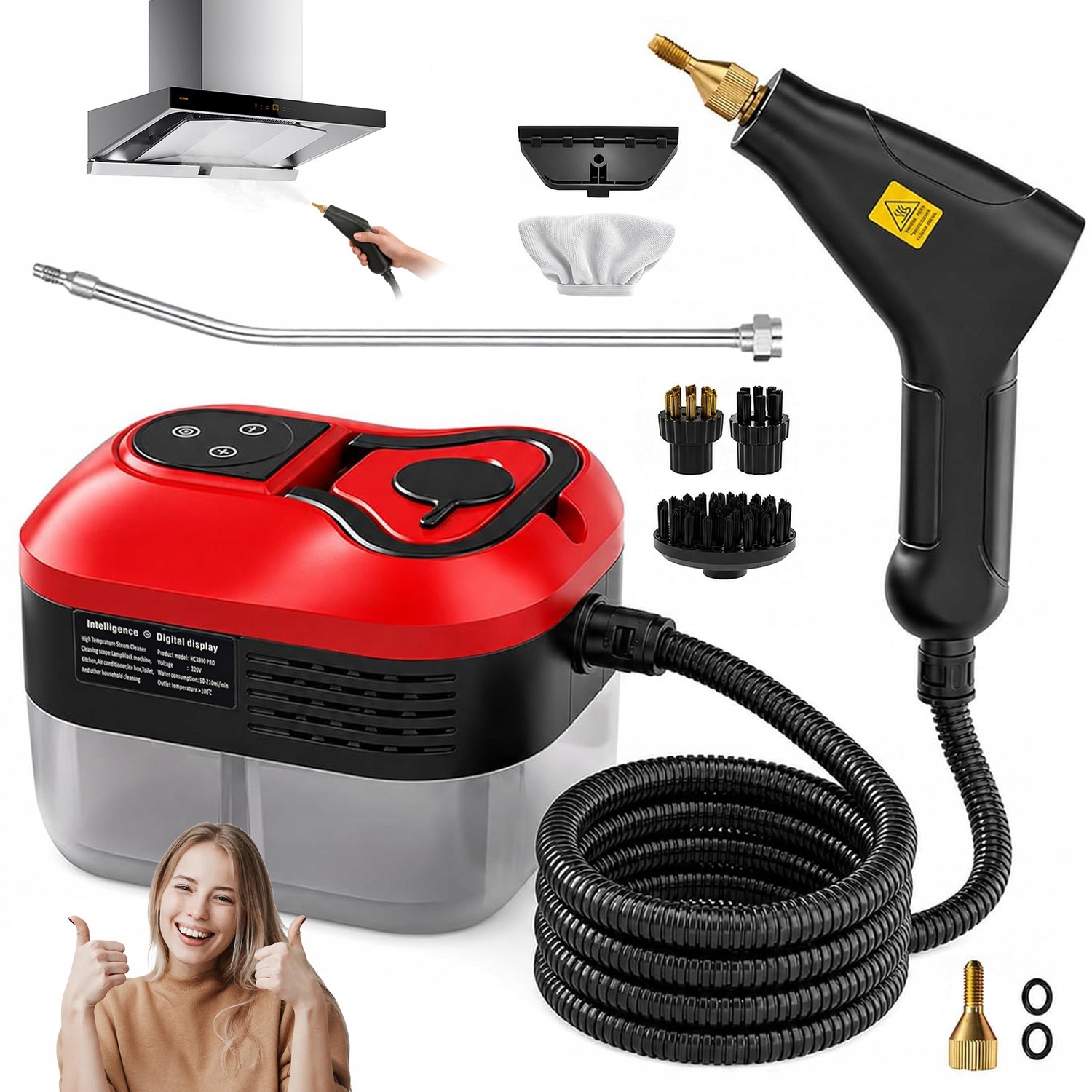 Parní Čistič 2500W Ruční Čistič Vysavač Parní Sada S Eko Příslušenstvím