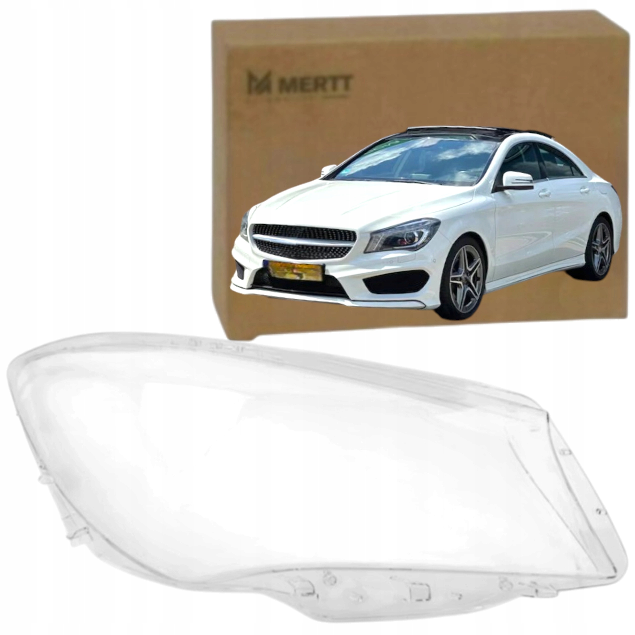 Mercedes Cla W117 13-16 Pravý nový kryt předního světlometu sklo