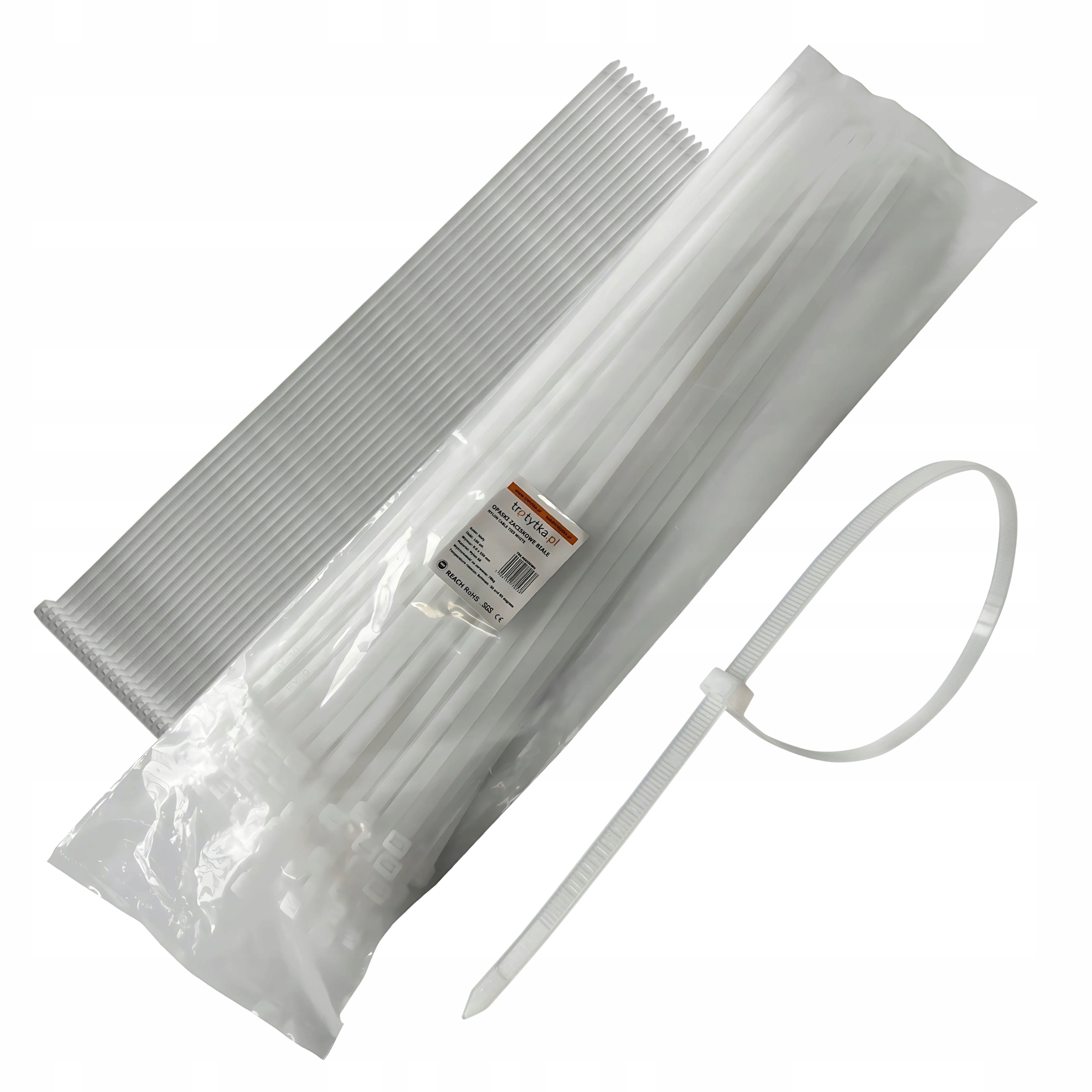 Kabelové stahovací pásky Stahovací pásky100 ks Uv Silné 9,0 x 550 mm, bílá