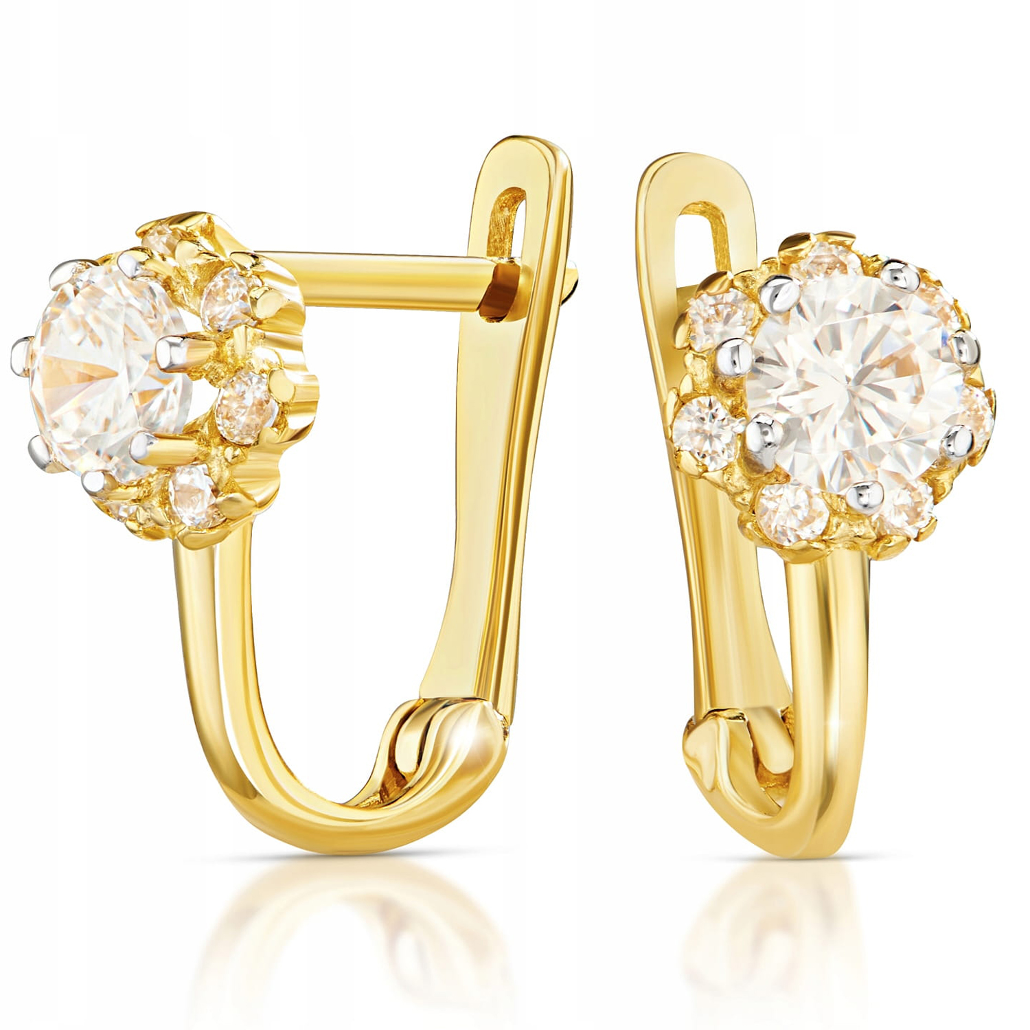 ZŁOTE KOLCZYKI Z CYRKONIAMI ZŁOTO 333 8K 2382-3