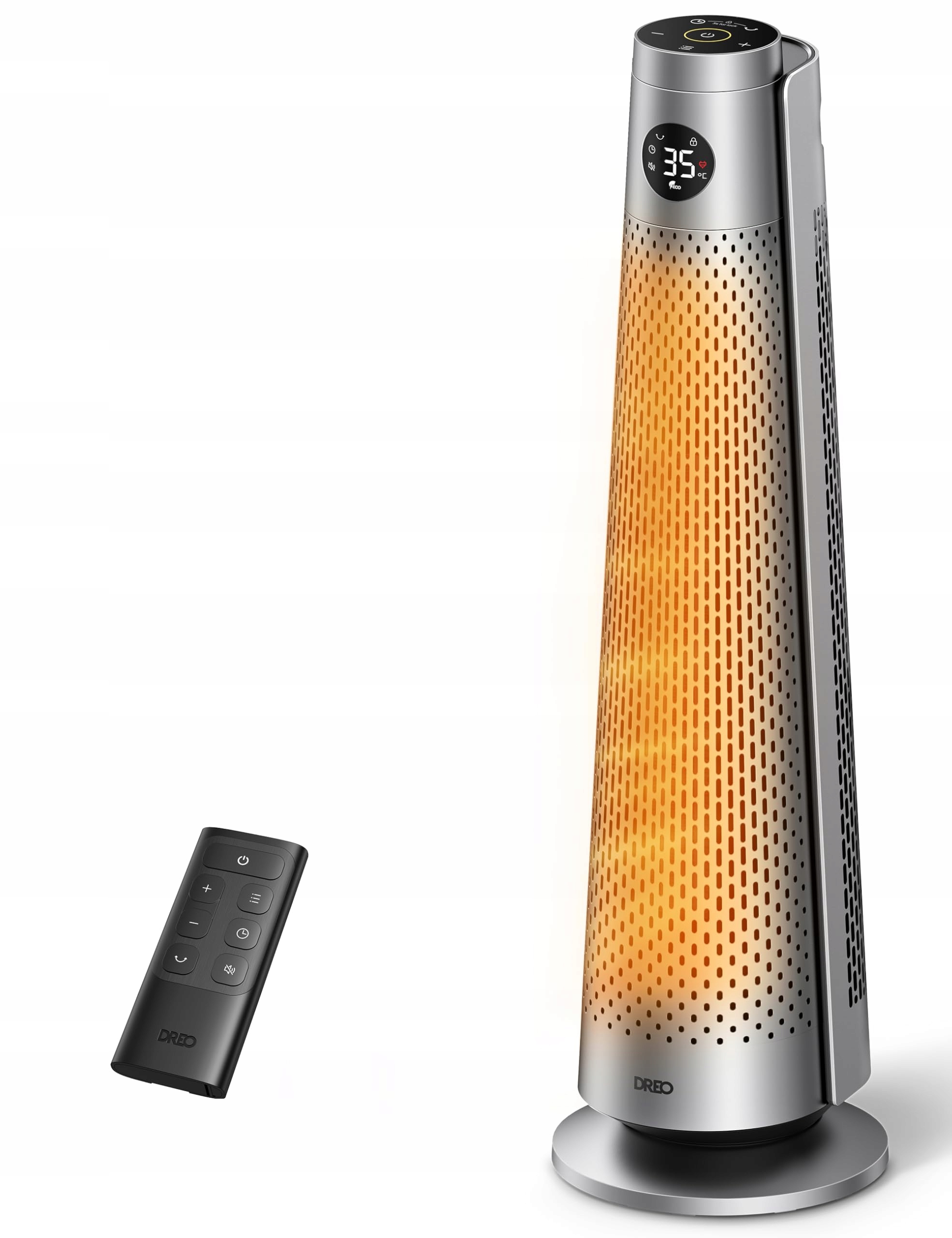 Dreo Topný ventilátor 2000 W, tichý, dálkové ovládání, 5 stupňů