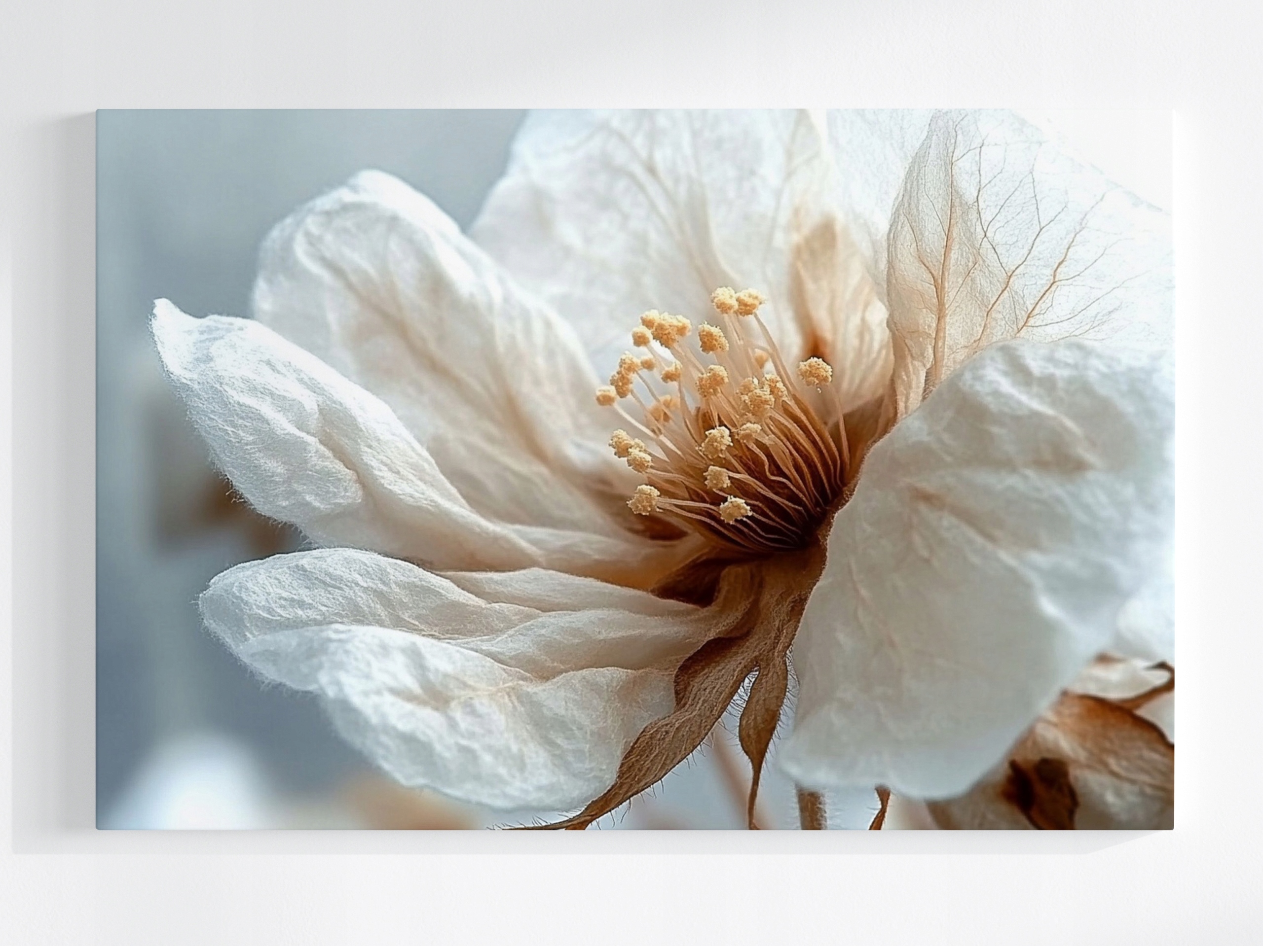 Obraz Na Plátně Canvas Bílý Květ Makro Minimalismus Botanika 120x80