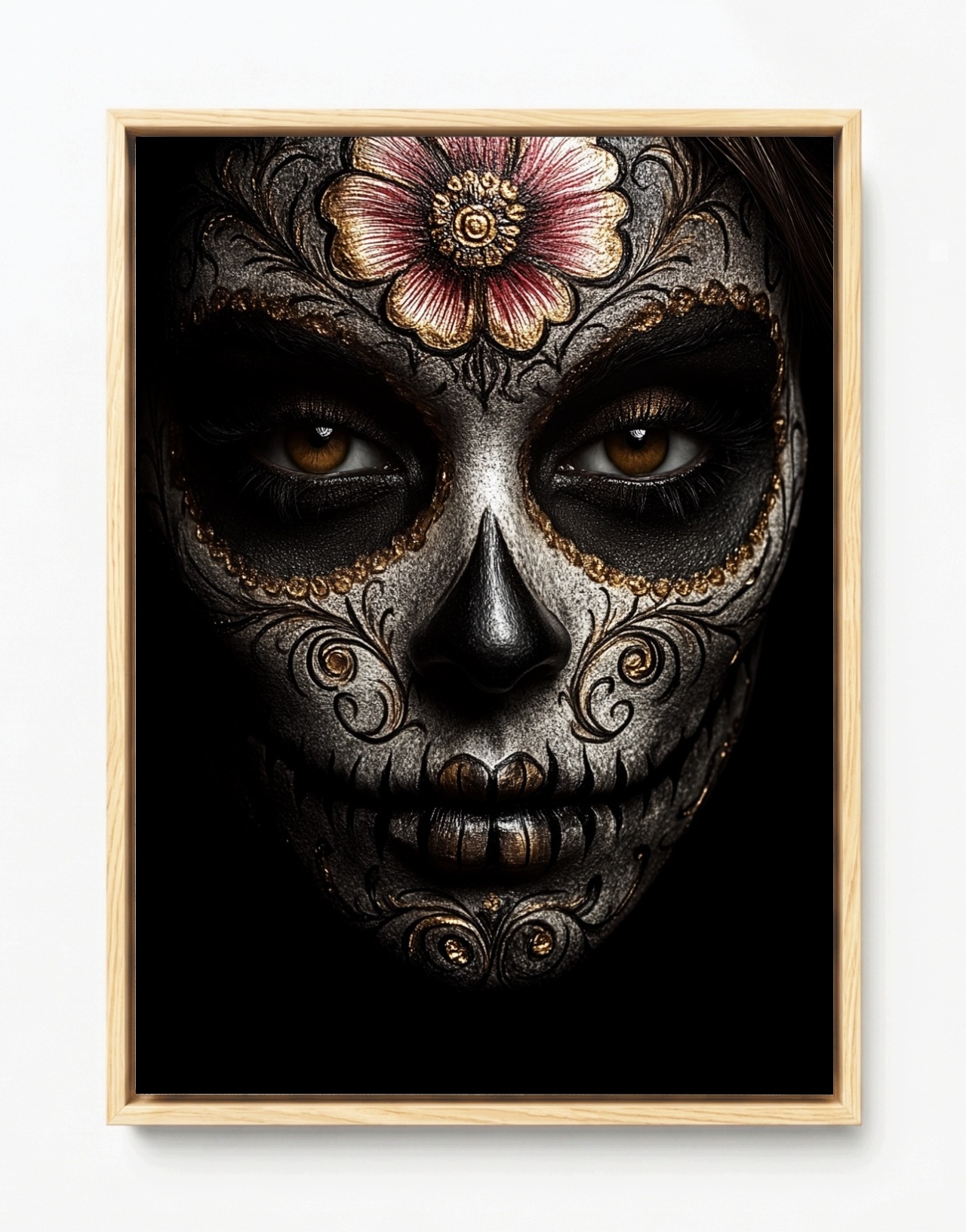 Obraz Rám Americký Box Portrét Svátek Mrtvých Mexiko La Catrina 60x80