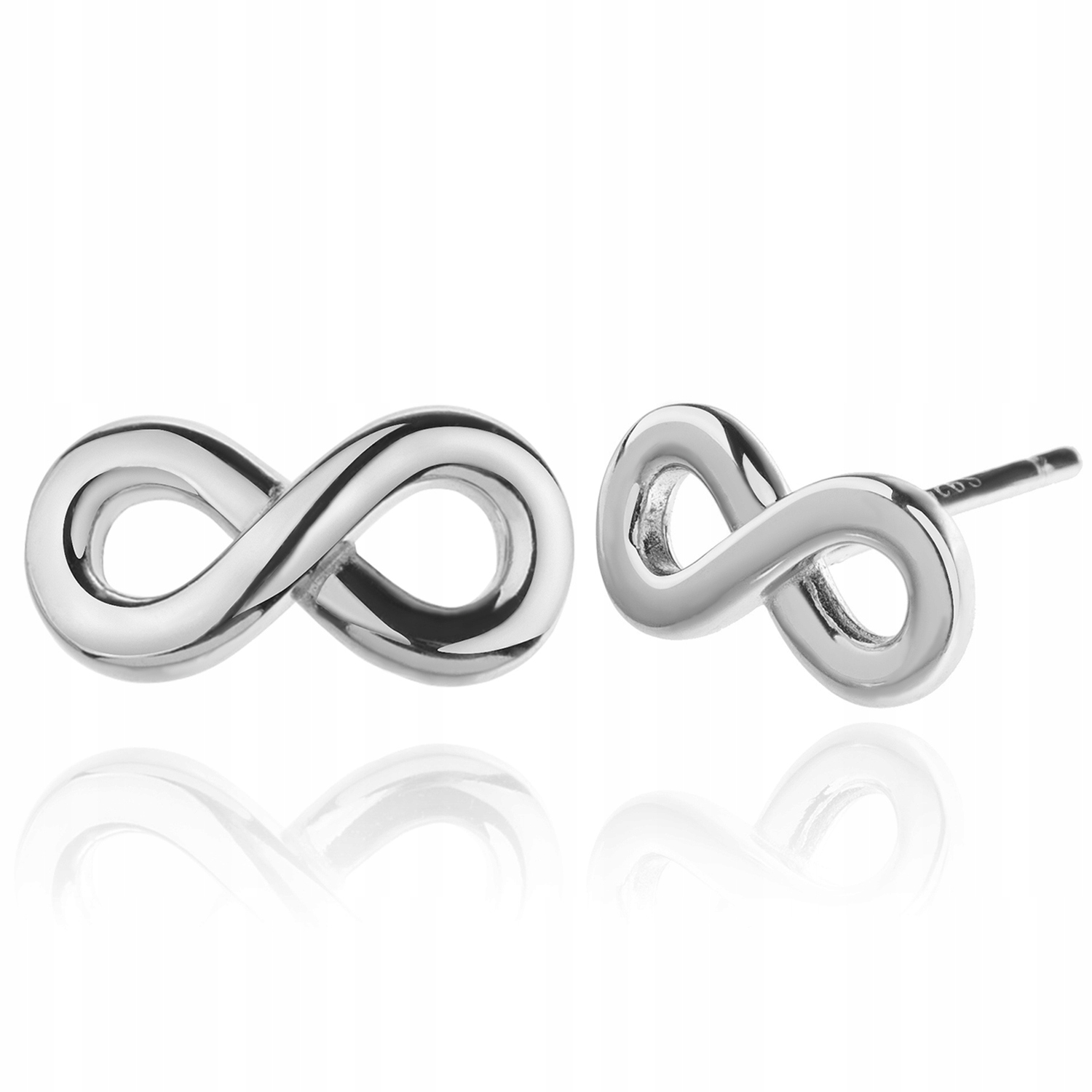 

Srebrne Kolczyki Nieskończoność Infinity Wkrętki