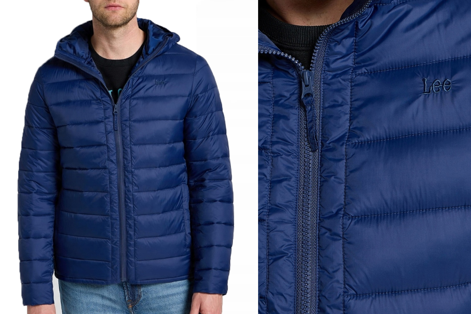 Lee pánská lehká péřová bunda s kapucí True Navy M
