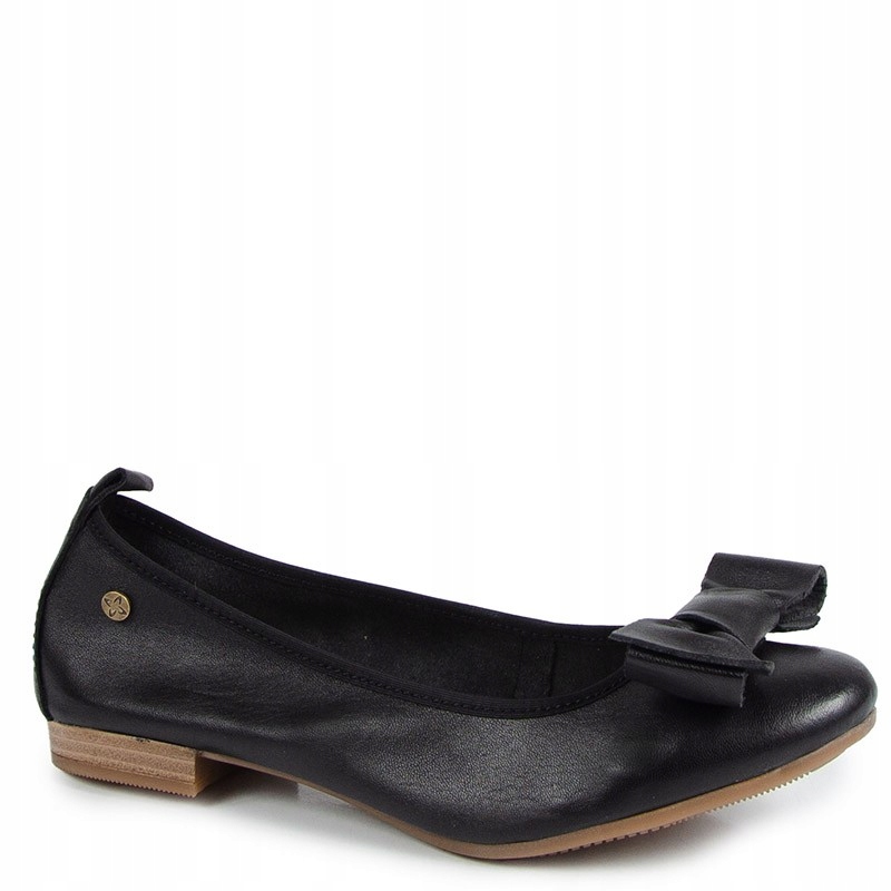 Maciejka P6802-01/00-0 Černé Kožené Baleríny S Mašlí 39