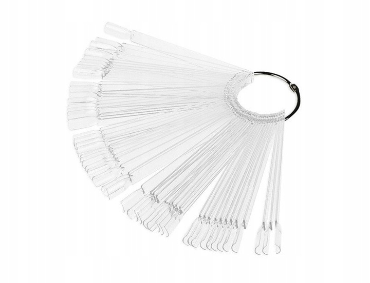 WZORNIK WACHLARZ PATYCZKI TRANSPARENTNE 50 TIPSÓW