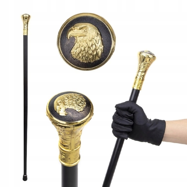 Laska metalowa ozdobna Berło Z Orłem Złota Patriotyczna laska