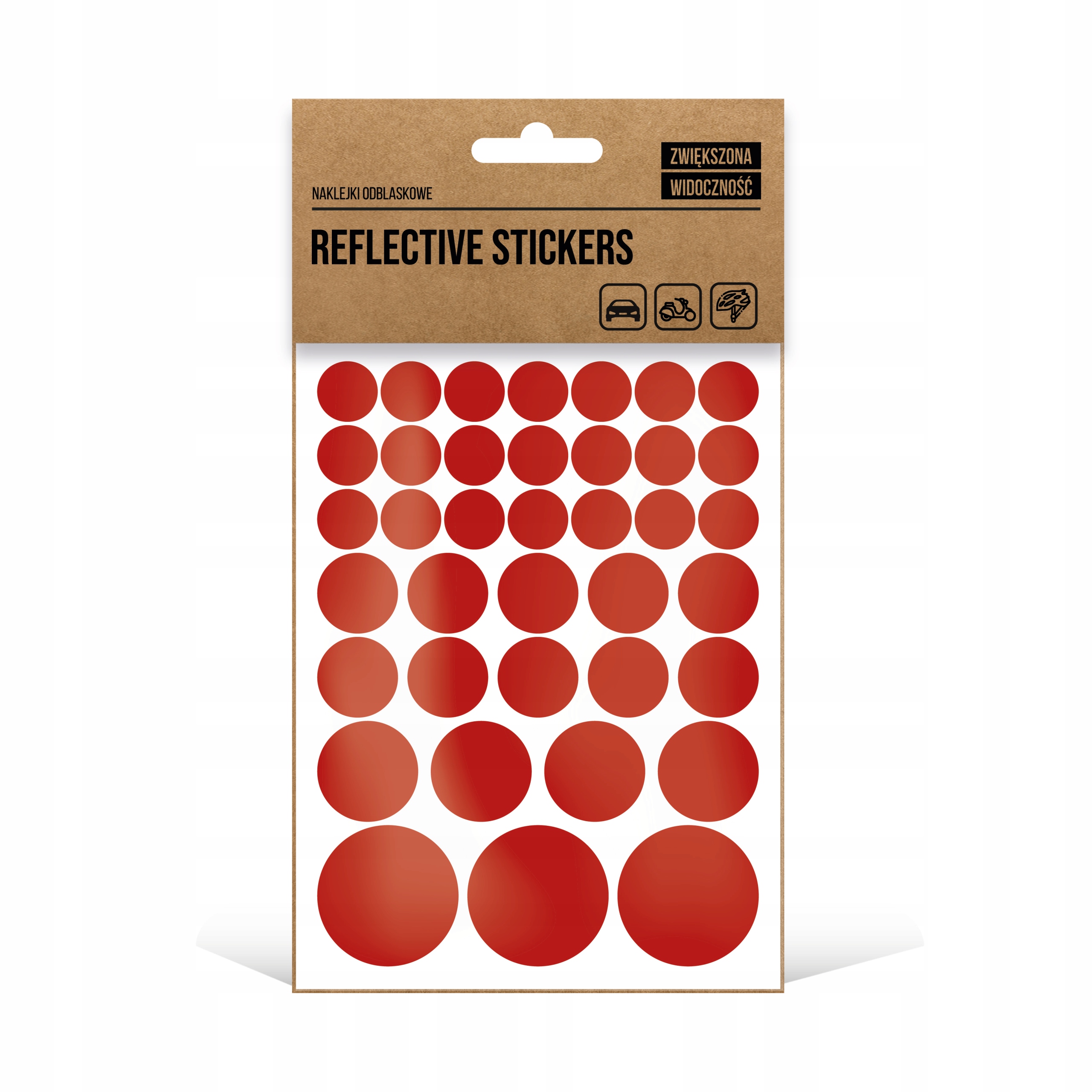 

Naklejki Odblaskowe rower,kask Okrągłe czerwone