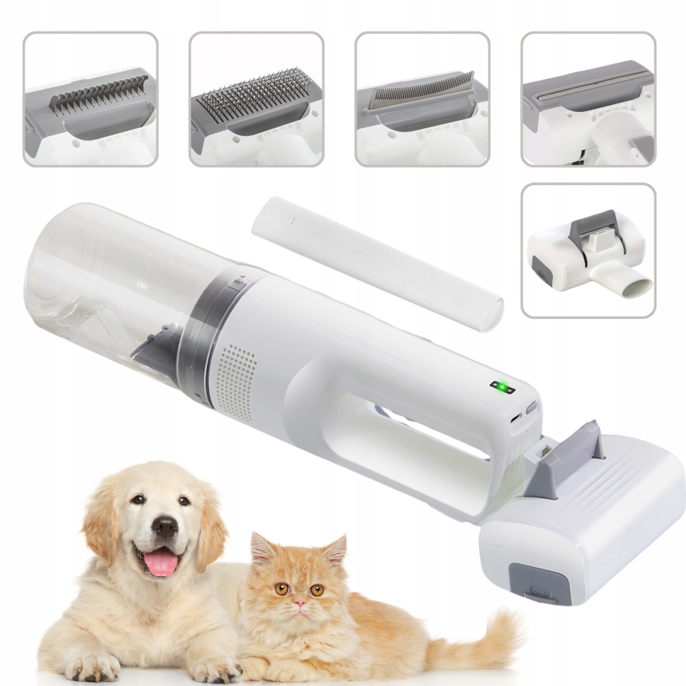 Odkurzacz do sierści kota i psa bezprzewodowy cichy wysoka moc 5 funkcji