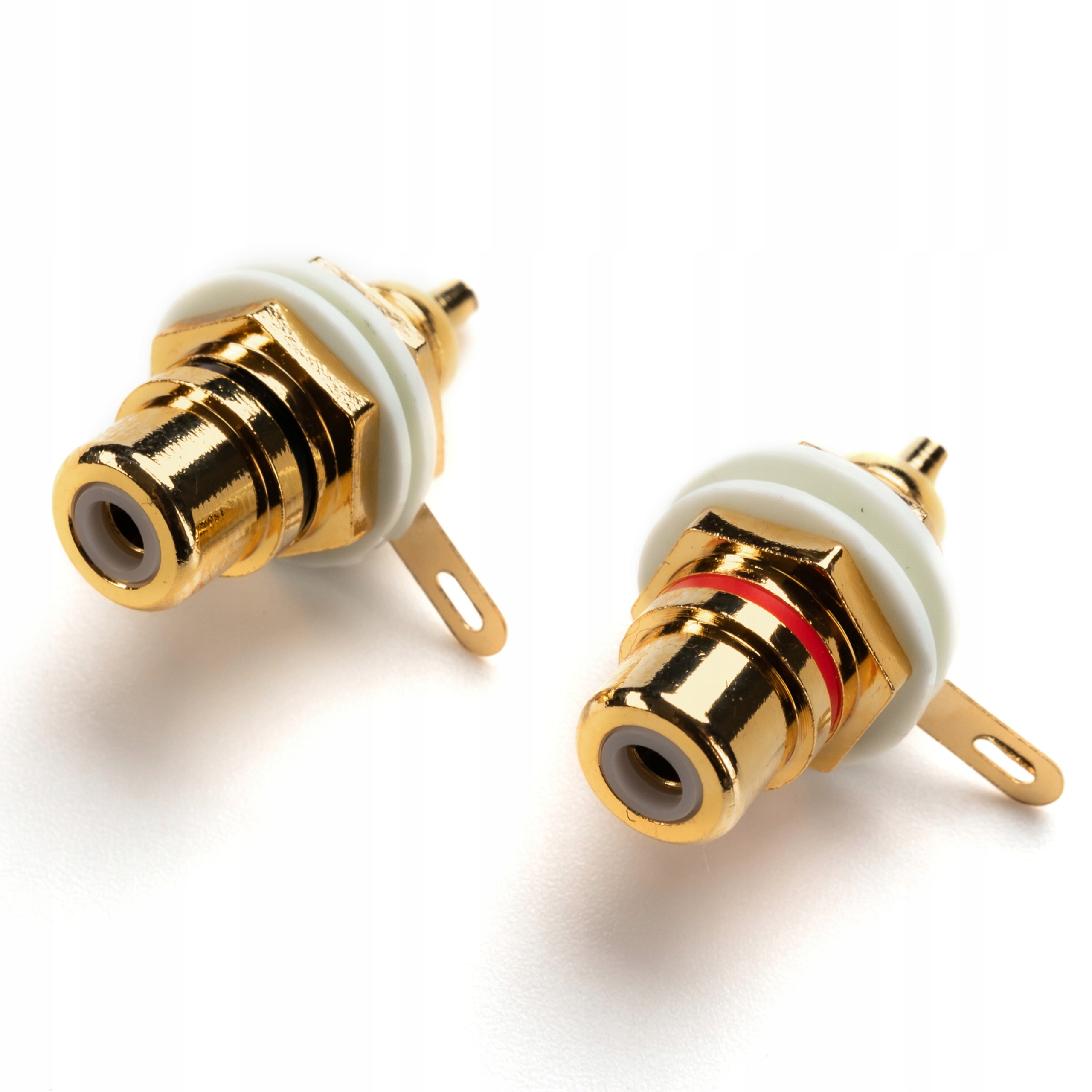 

2x Gniazdo Rca Cinch Czerwony Czarny Złocone Hq