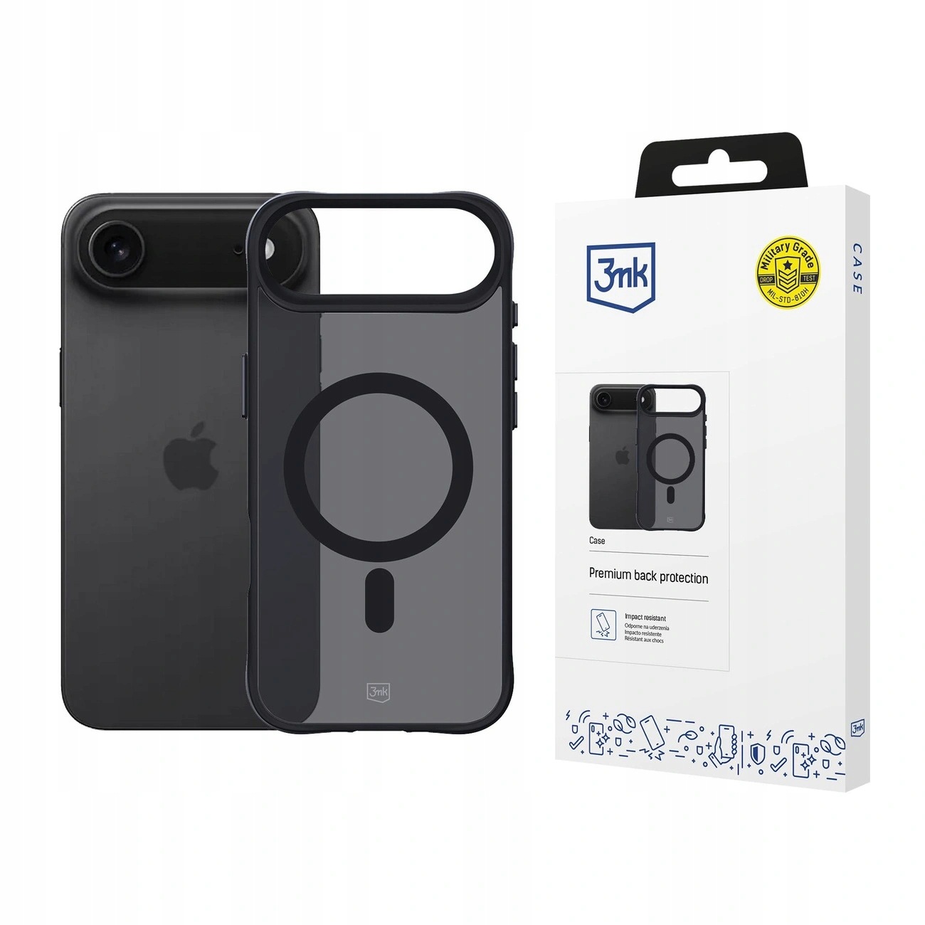 Etui 3mk Smoke MagCase na iPhone 17 Air czarne półprzezroczyste