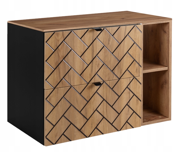 Závěsná koupelnová skříňka pod umyvadlo 80 Regál Dub Klepka Jedle Blat