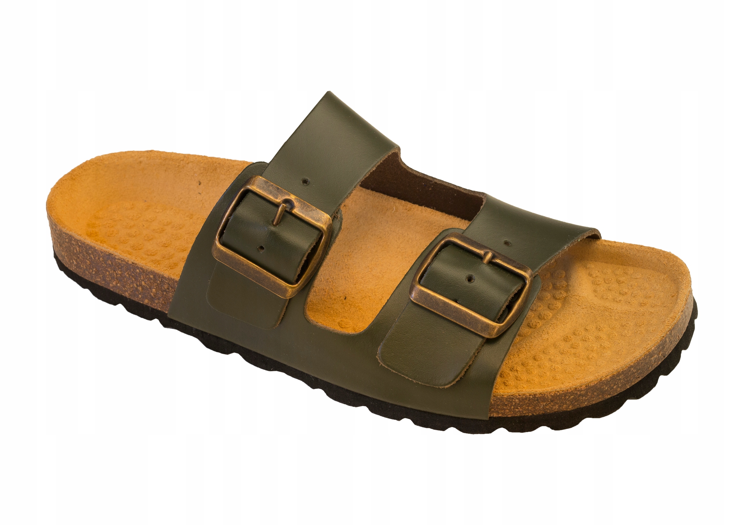 

Damskie Profilowane Klapki Zdrowotne Korek Skóra