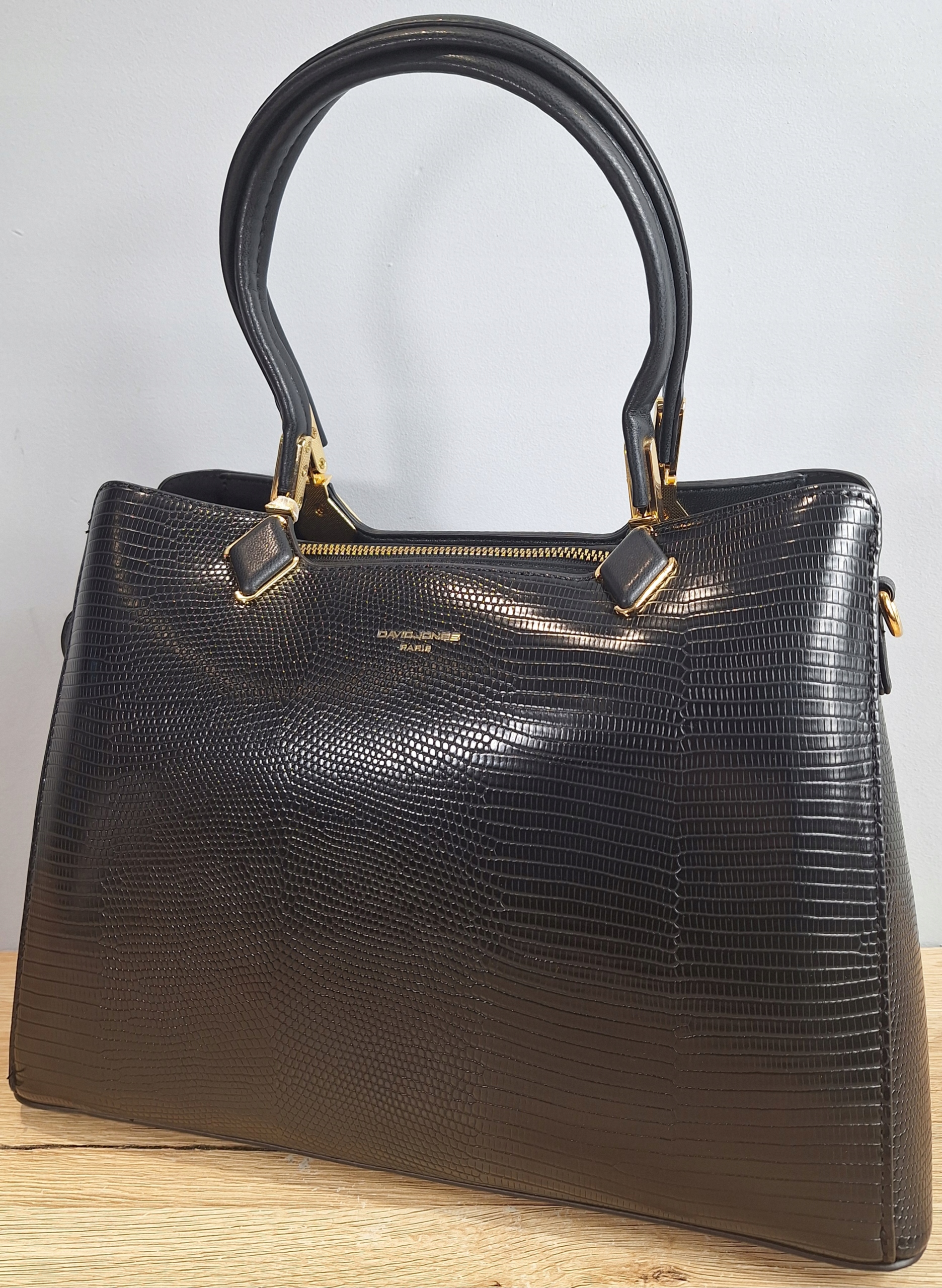 Kuferek DAVID JONES Paris torebka CZARNA połyskująca Płeć kobieta