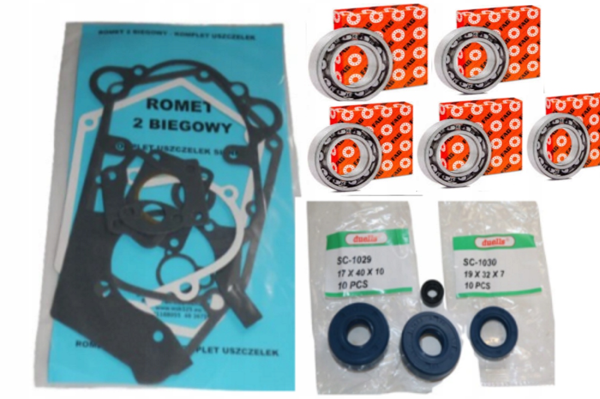 USZCZELKI ŁOŻYSKA FAG ROMET OGAR MOTORYNKA DELUX